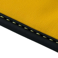 Black Floor Mats for Ferrari 488 GTB (2016-2022) with Yellow Leather | Italian Edition