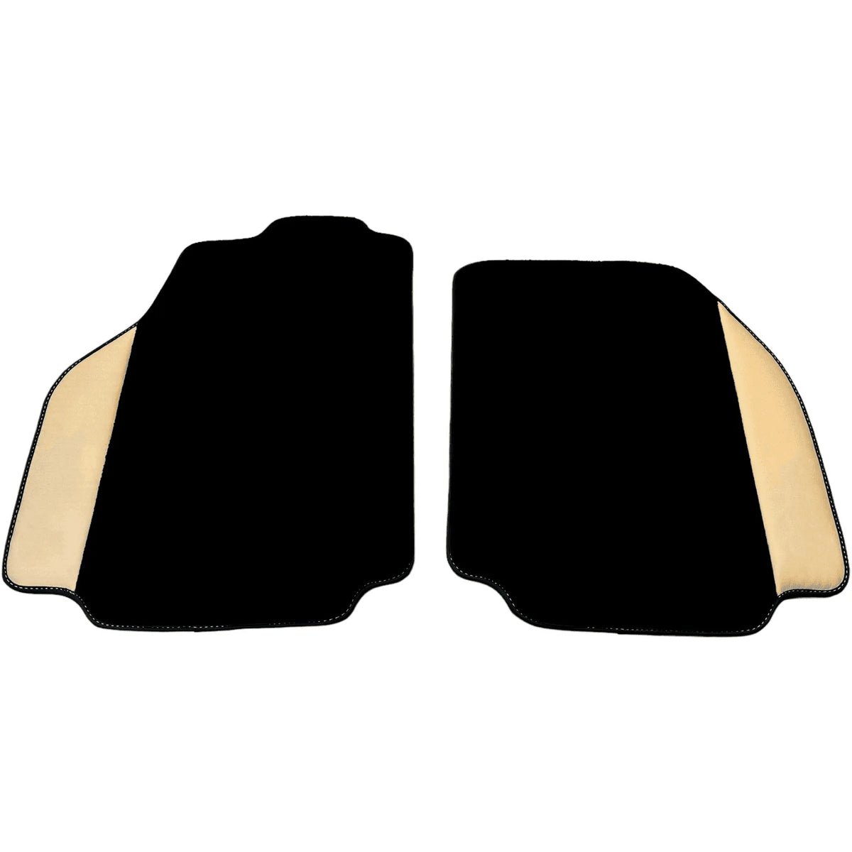 Black Floor Mats for Ferrari 488 Pista Spider (2019-2021) with Crema Nappa Leather