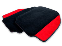 Black Floor Mats For Ferrari 488 Pista Spider 2019-2021 With Red Alcantara Leather