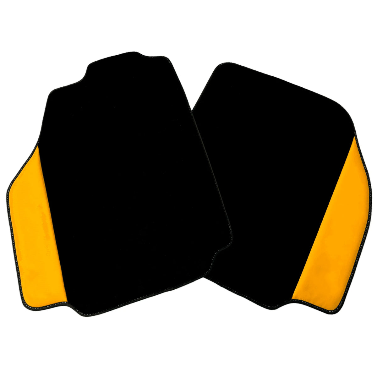 Black Floor Mats for Ferrari 488 Pista Spider (2019-2021) with Yellow Leather