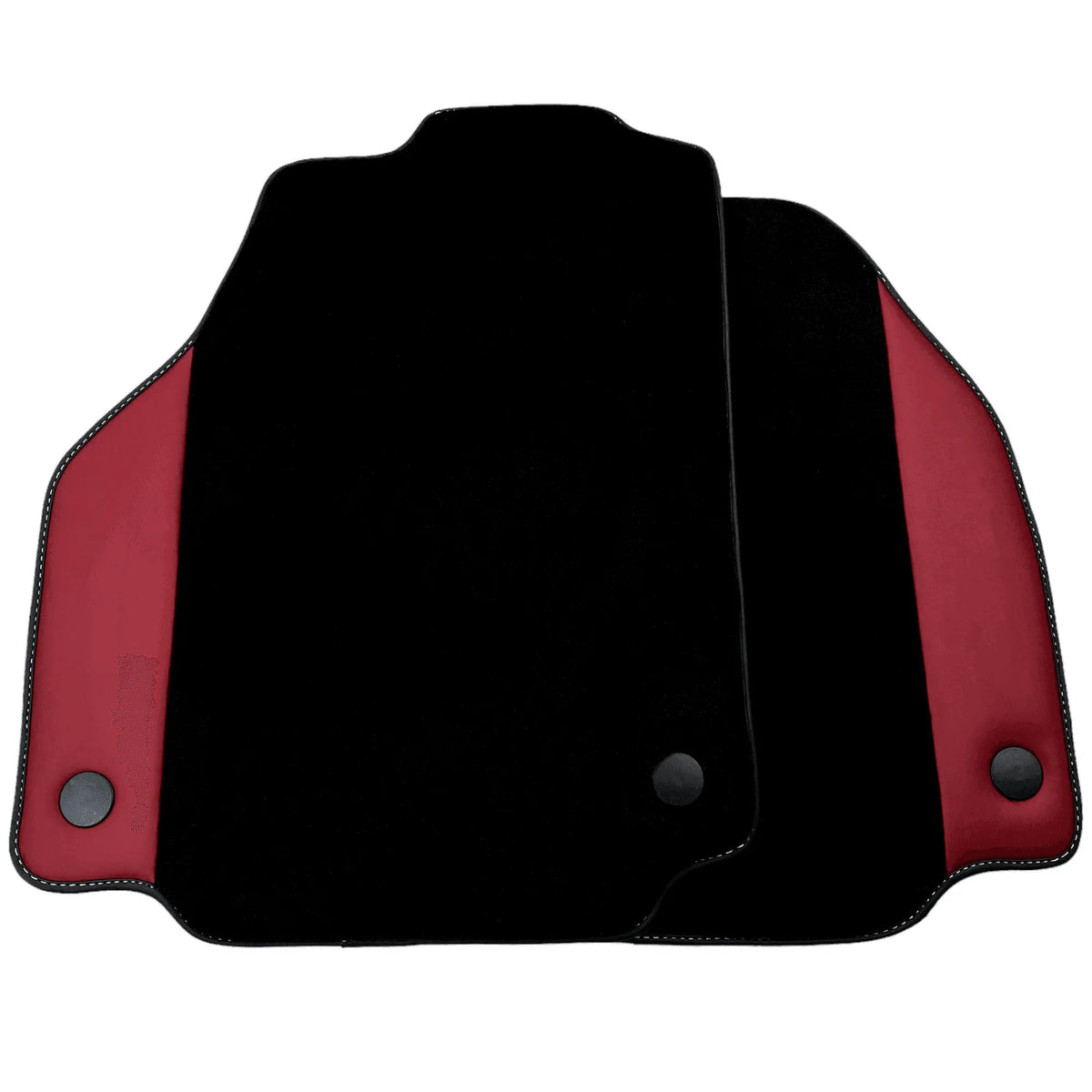 Black Floor Mats for Ferrari 488 Spider (2016-2022) with Bordeaux Nappa Leather