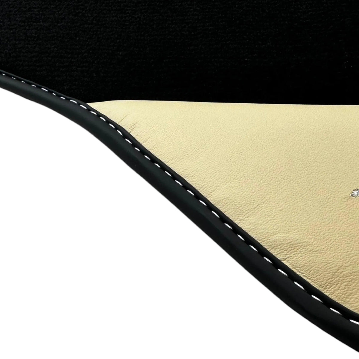 Black Floor Mats for Ferrari 488 Spider (2016-2022) with Crema Nappa Leather