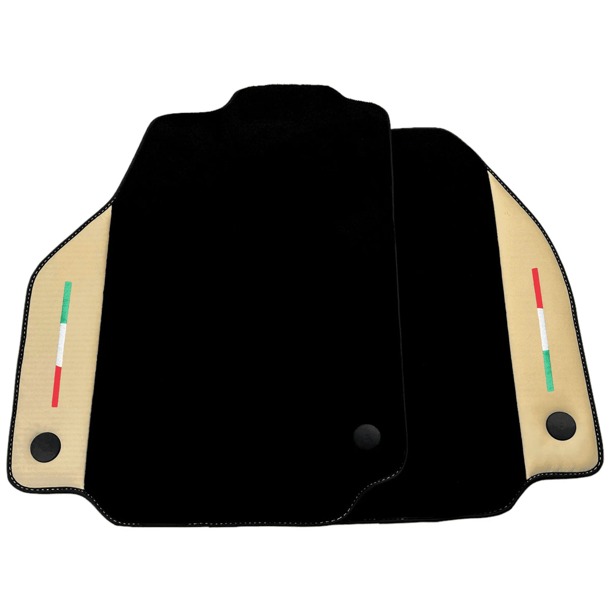 Black Floor Mats for Ferrari 488 Spider (2016-2022) with Crema Nappa Leather