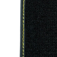 Black Floor Mats for Ferrari 488 Spider (2016-2022) with Yellow Leather | Italian Edition