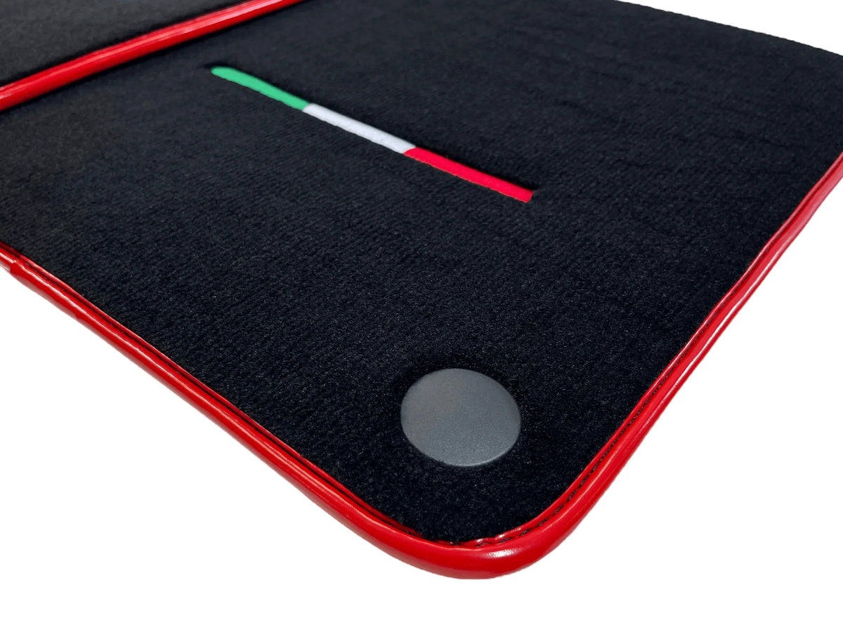 Black Floor Mats For Ferrari 599 Coupe 2006-2012 With Red Trim - AutoWin