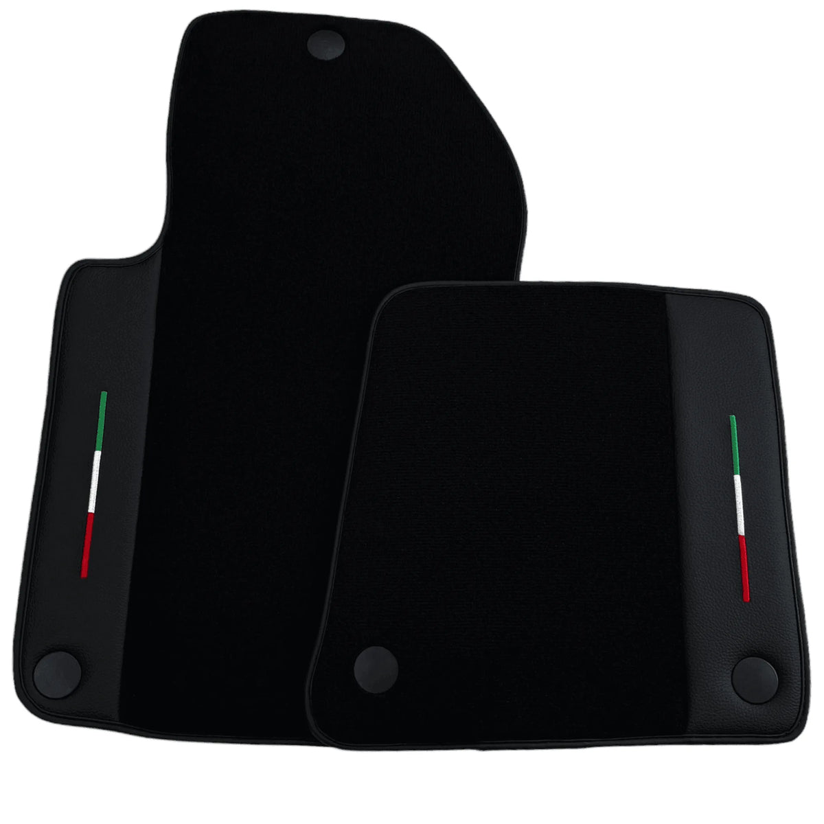 Black Floor Mats For Ferrari 612 Scaglietti 2005-2011 Italian Edition with Leather