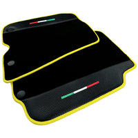 Black Floor Mats for Ferrari 812 GTS (2019-2023) with Carbon Leather