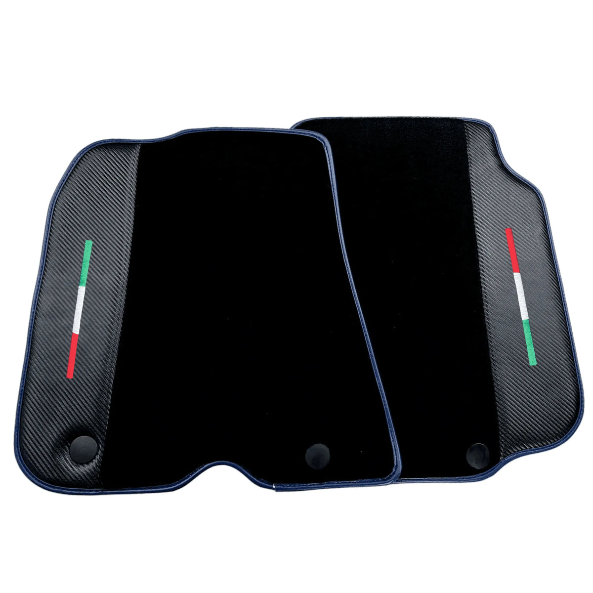 Black Floor Mats for Ferrari 812 GTS (2019-2023) with Carbon Leather | Blue Trim