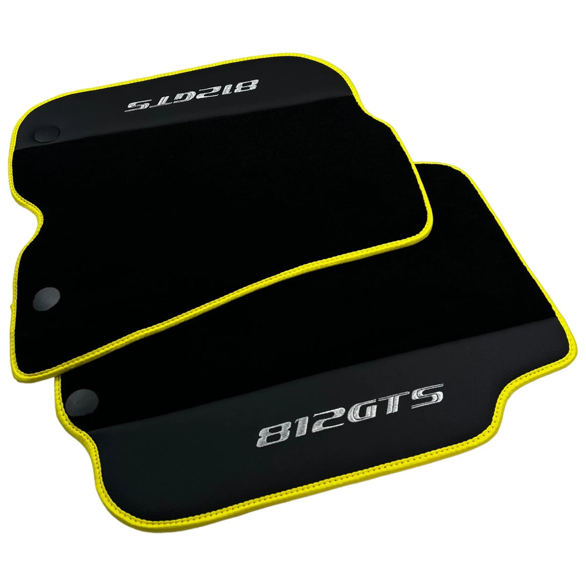 Black Floor Mats for Ferrari 812 GTS (2019-2023) with Leather - AutoWin