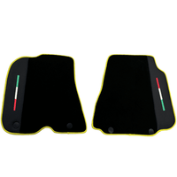 Black Floor Mats for Ferrari F12 Berlinetta (2012-2022) with Leather - AutoWin