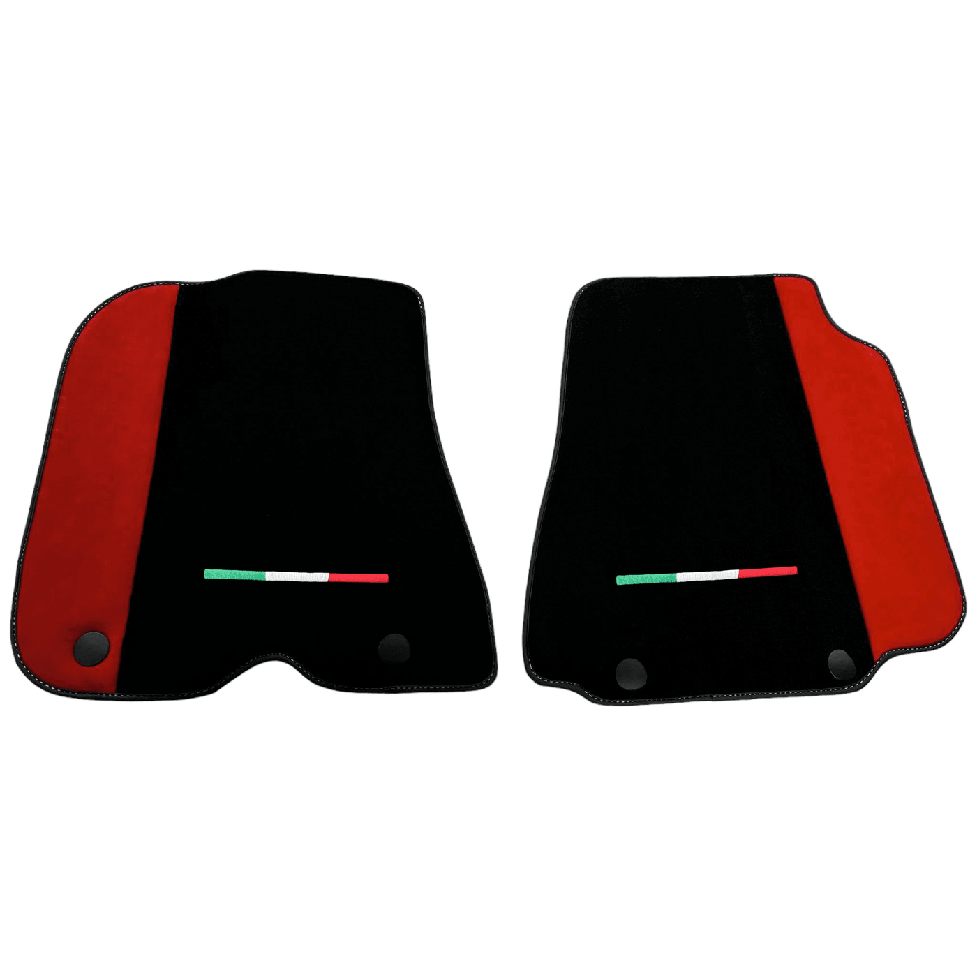 Black Floor Mats for Ferrari 812 GTS (2019-2023) with Red Alcantara Leather - AutoWin