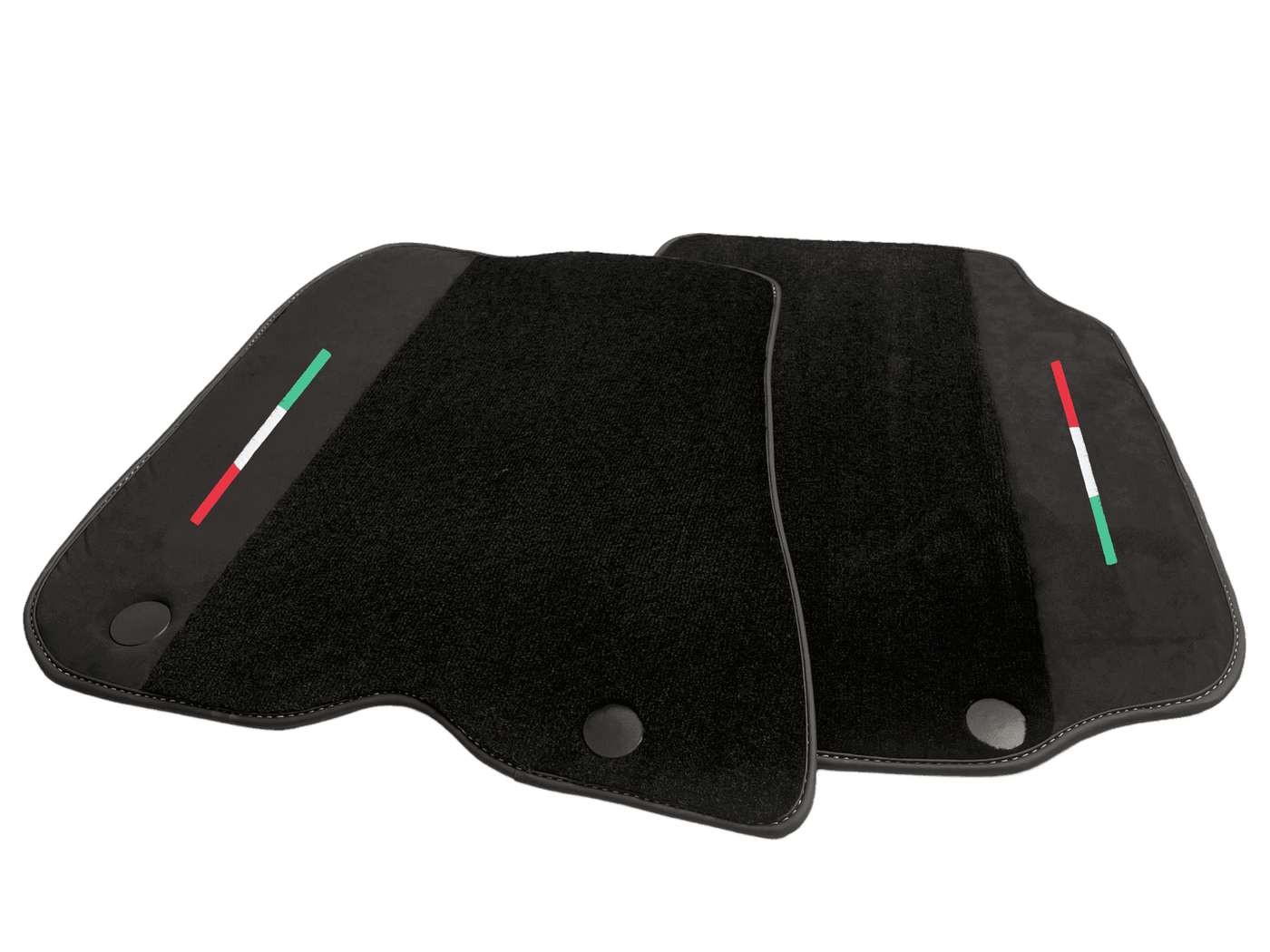 Black Floor Mats For Ferrari F12 Berlinetta (2012-2022) With Alcantara Leather Yellow Edition - AutoWin