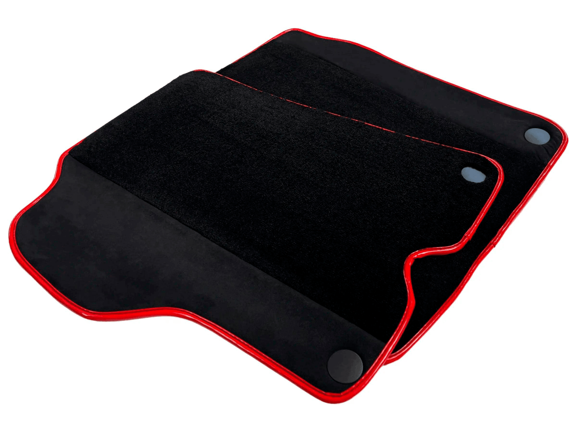 Black Floor Mats For Ferrari California 2008-2014 With Alcantara Red Trim - AutoWin
