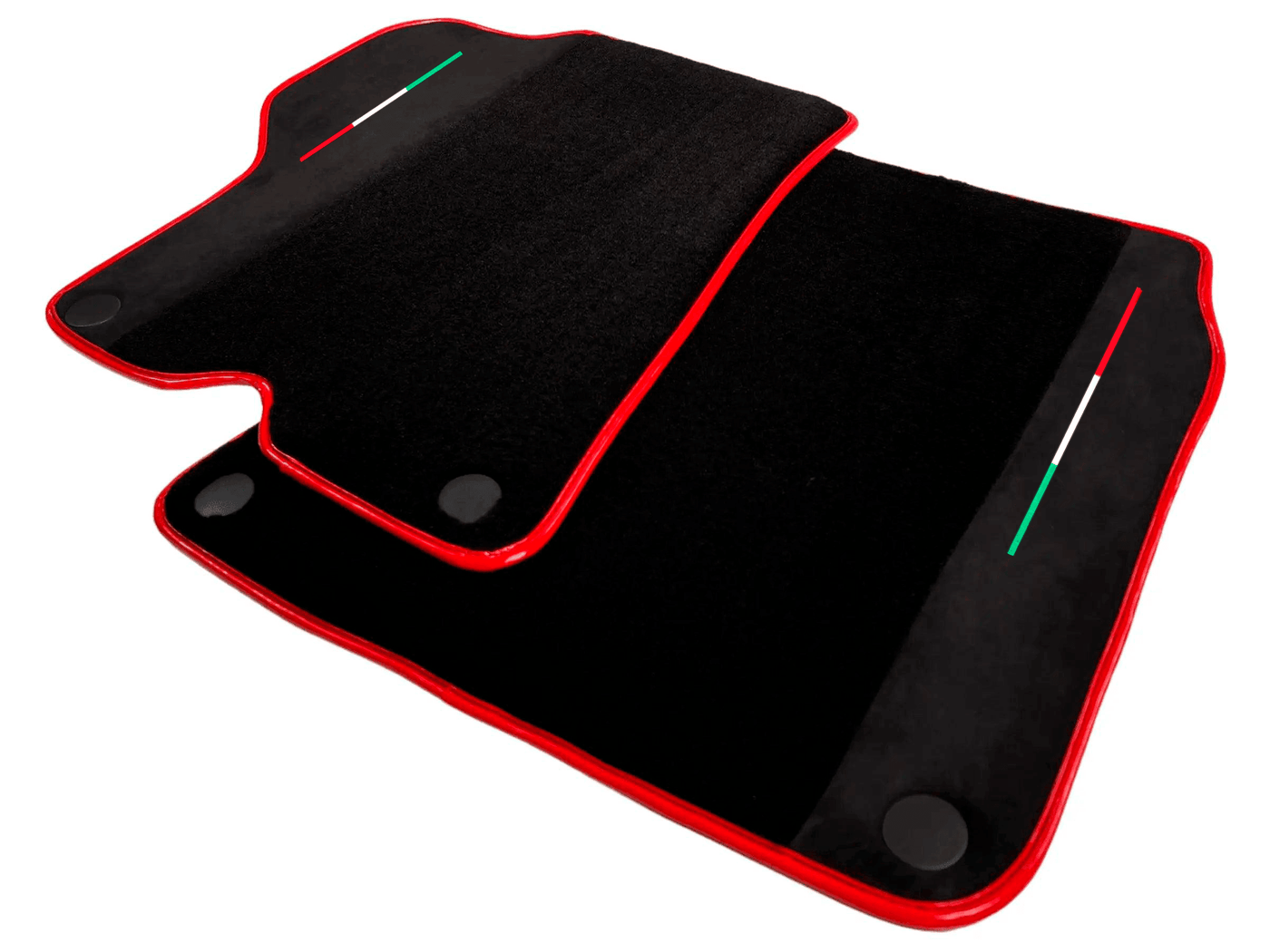 Black Floor Mats For Ferrari California 2008-2014 With Alcantara Red Trim - AutoWin