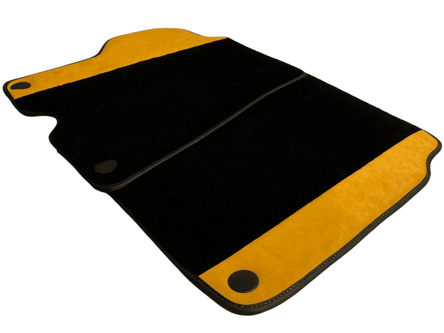 Black Floor Mats For Ferrari California 2008-2014 With Tan Alcantara - AutoWin