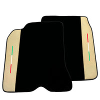 Black Floor Mats for Ferrari California T (2015–2018) Crema Nappa Leather - AutoWin