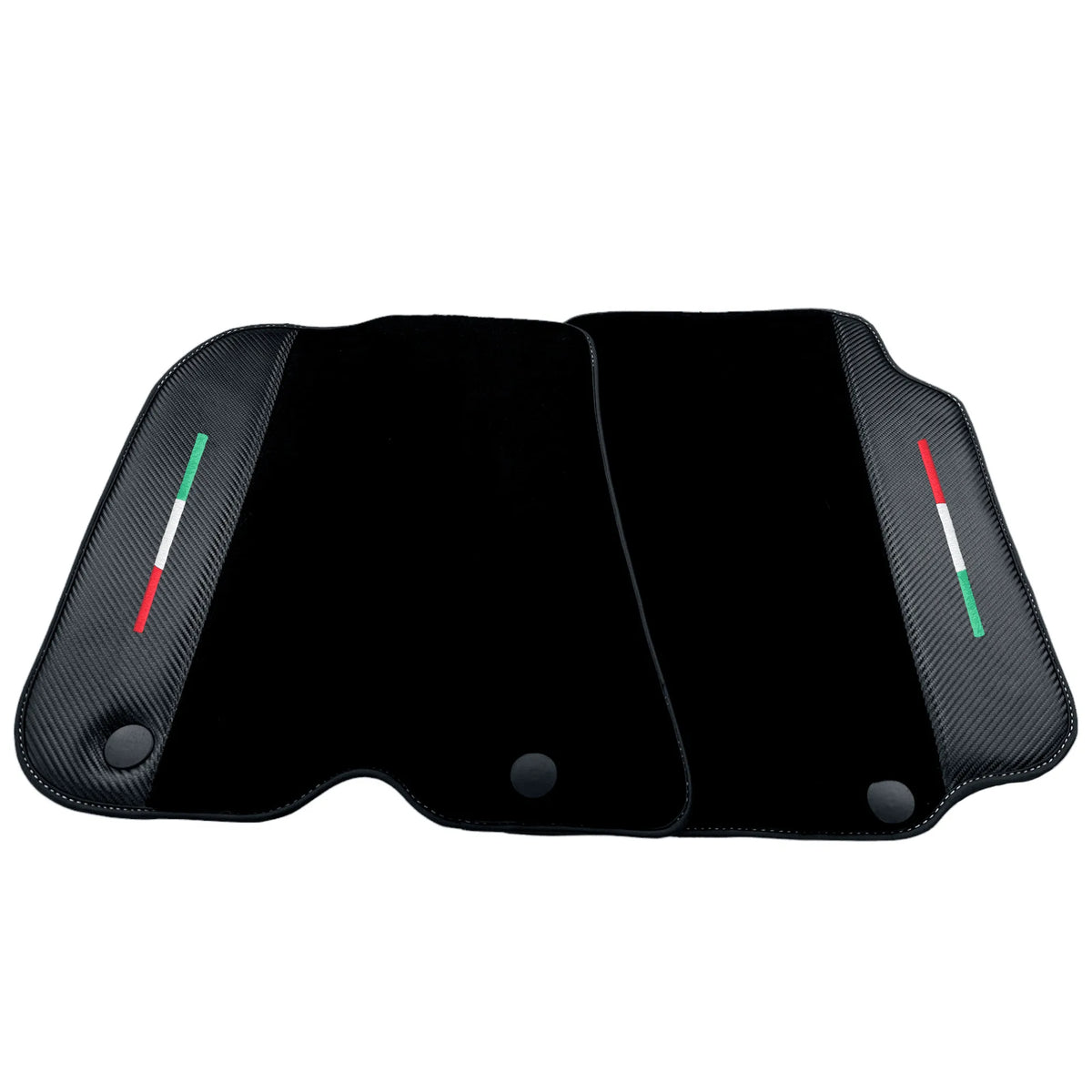 Black Floor Mats for Ferrari F12 Berlinetta (2012-2022) with Carbon Leather - AutoWin