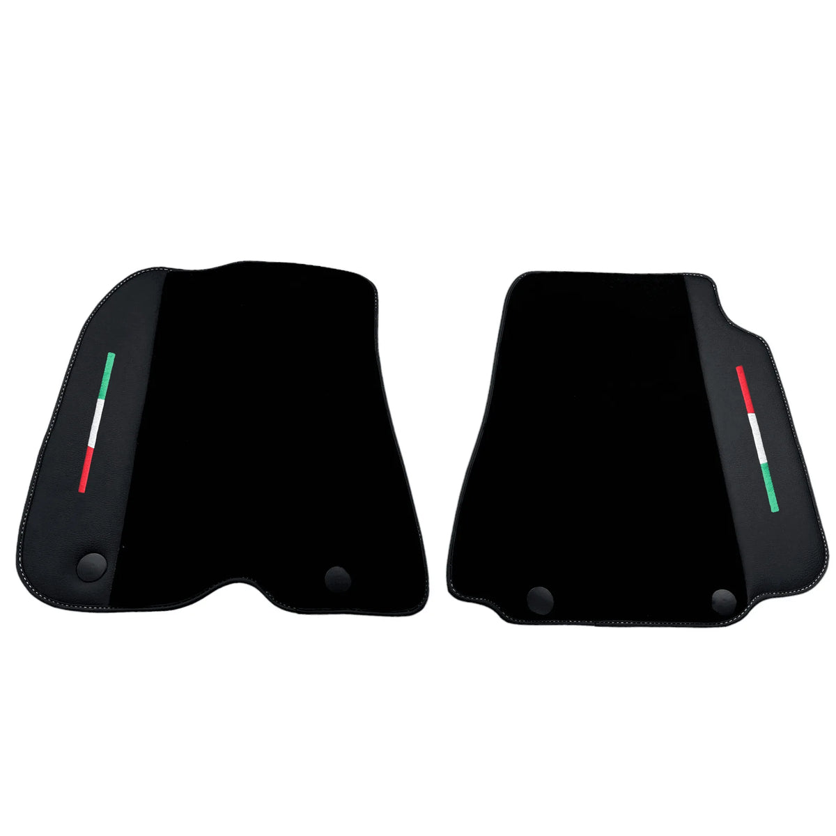 Black Floor Mats for Ferrari F12 Berlinetta (2012-2022) with Leather - AutoWin