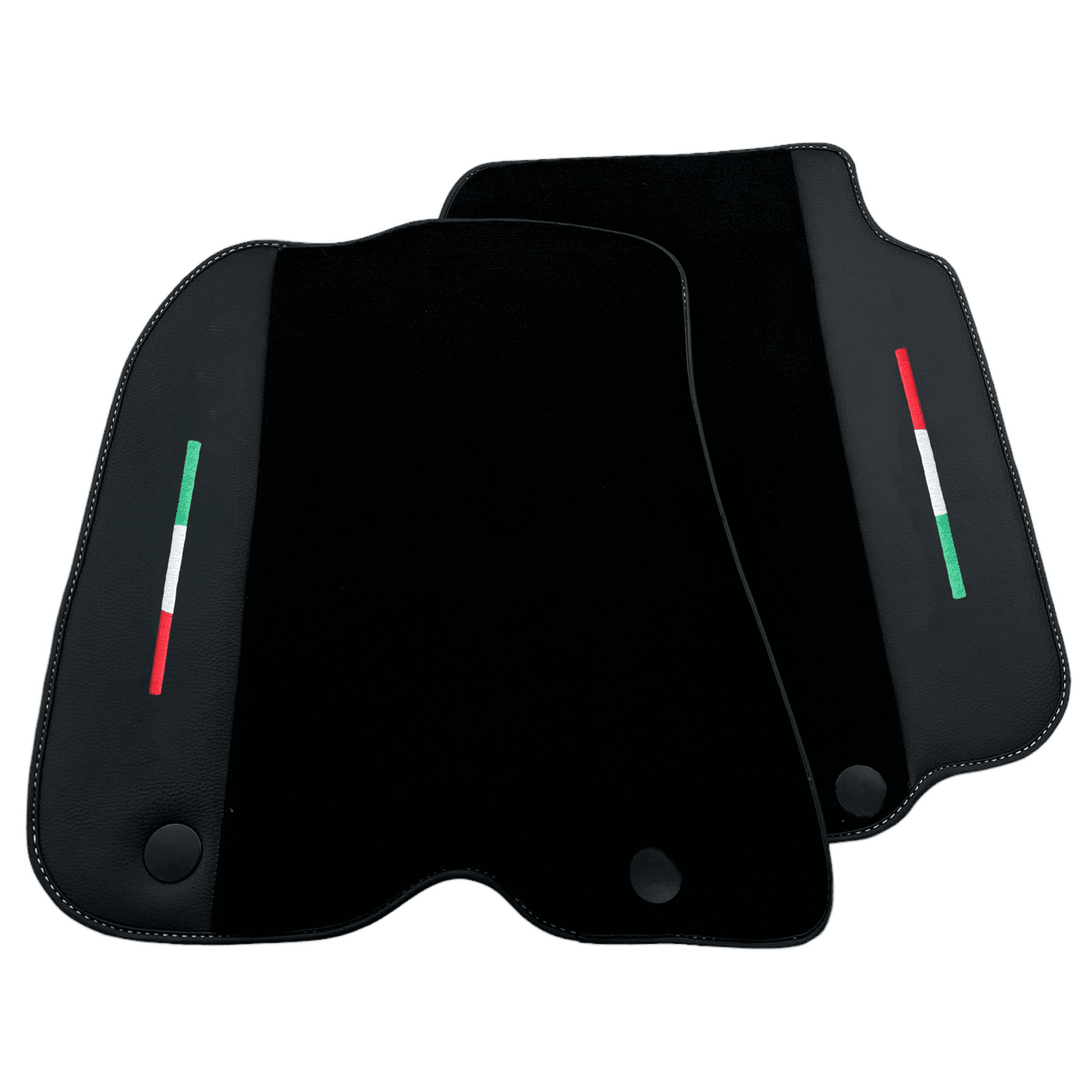 Black Floor Mats for Ferrari F12 Berlinetta (2012-2022) with Leather - AutoWin