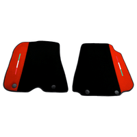 Black Floor Mats for Ferrari F12 Berlinetta (2012-2022) with Red Alcantara Leather - AutoWin