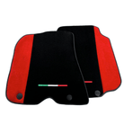 Black Floor Mats for Ferrari F12 Berlinetta (2012-2022) with Red Alcantara Leather - AutoWin