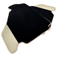 Black Floor Mats For Ferrari F430 2004-2009 With Beige Leather - AutoWin