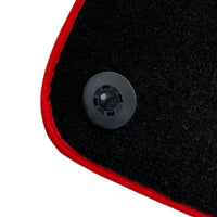 Black Floor Mats For Ferrari GTC4 Lusso (2016-2023) with Leather and Red Trim - AutoWin