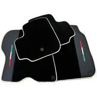 Black Floor Mats For Ferrari GTC4 Lusso (2016-2023) with Leather | Beige Trim - AutoWin