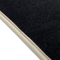 Black Floor Mats For Ferrari GTC4 Lusso (2016-2023) with Leather | Beige Trim - AutoWin