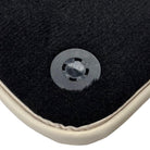 Black Floor Mats For Ferrari GTC4 Lusso (2016-2023) with Leather | Beige Trim - AutoWin