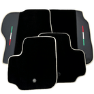 Black Floor Mats For Ferrari GTC4 Lusso (2016-2023) with Leather | Beige Trim - AutoWin