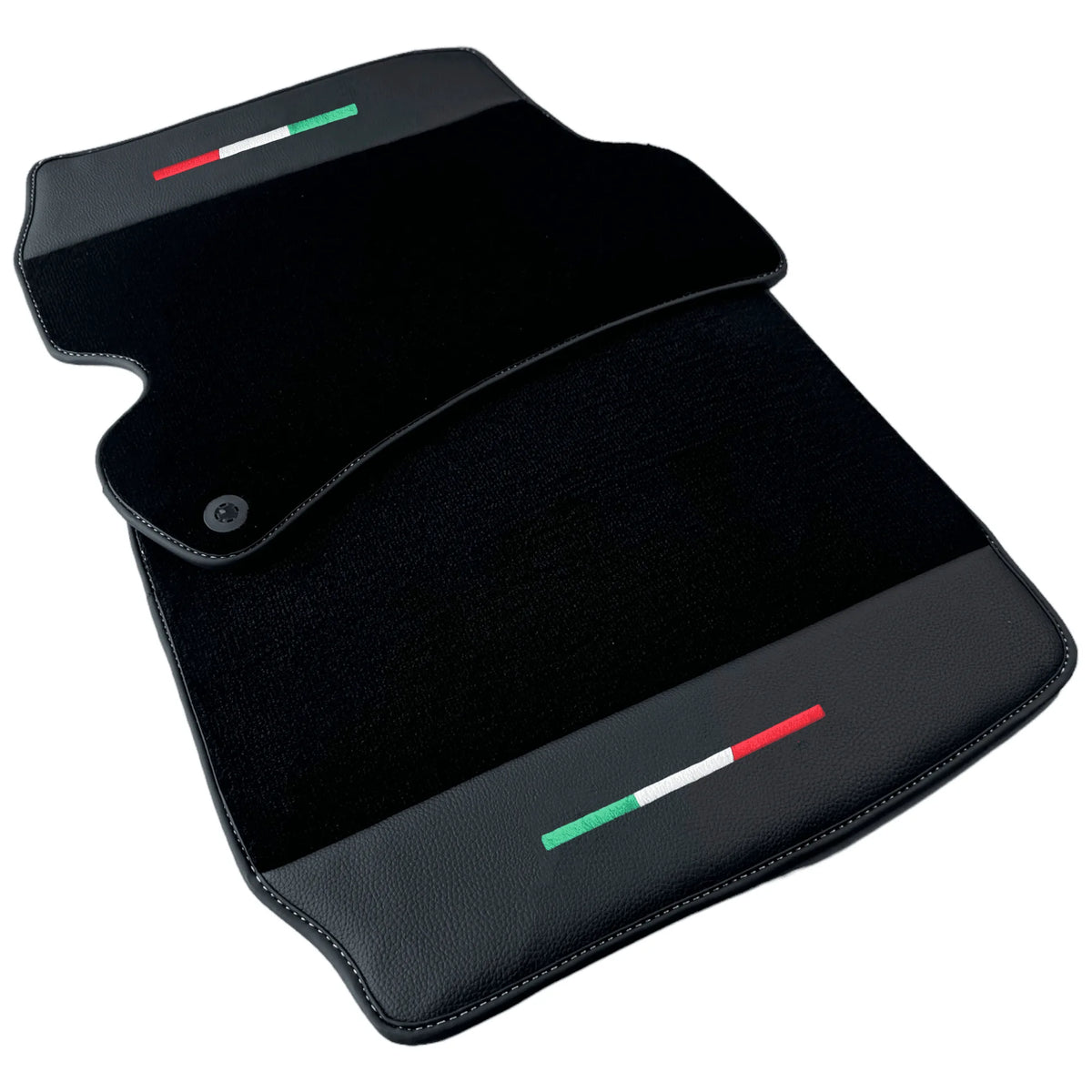 Black Floor Mats for Ferrari Portofino M (2018-2023) with Leather