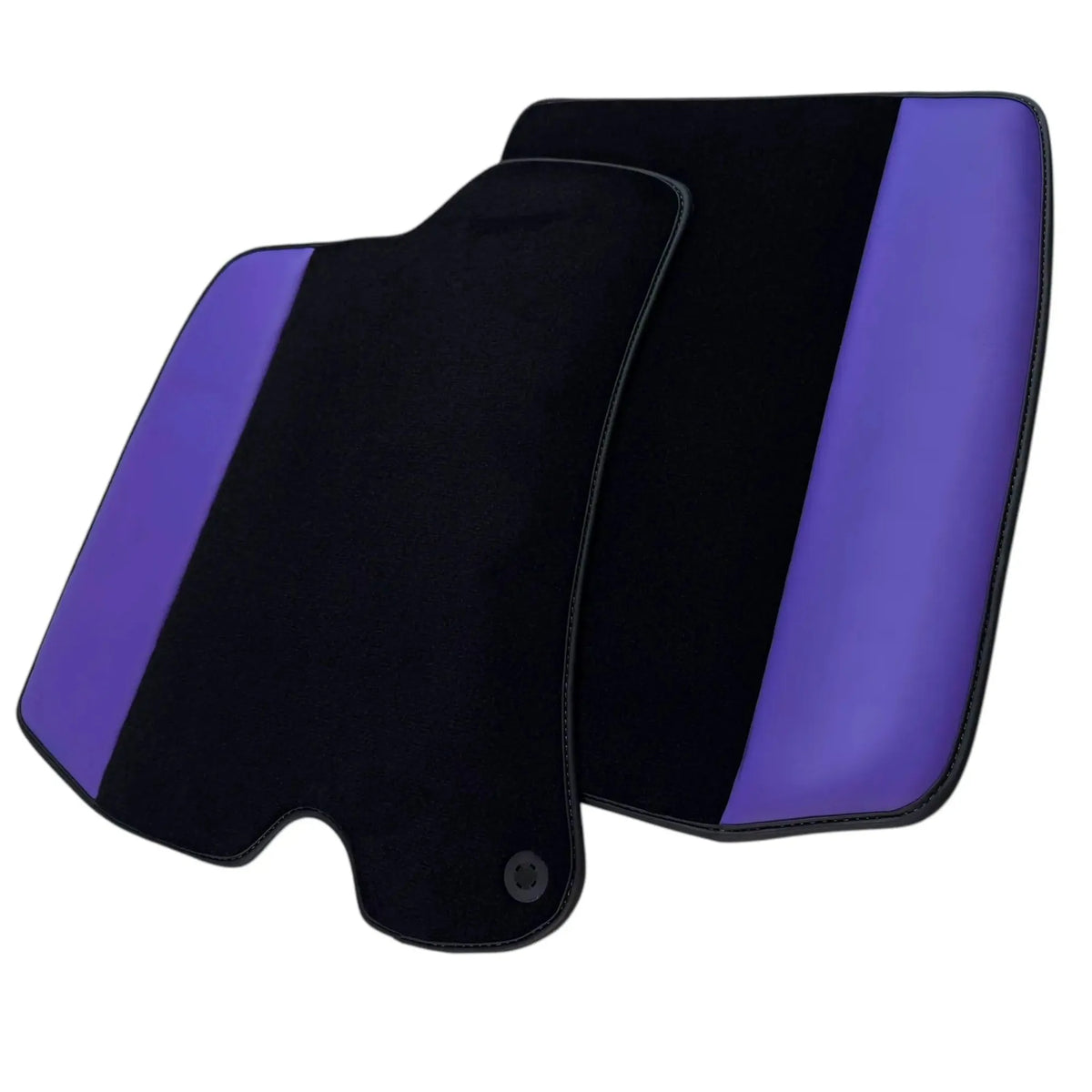 Black Floor Mats for Ferrari Roma (2021-2027) with Purple Leather