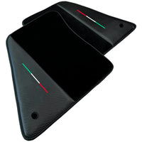 Black Floor Mats for Ferrari SF90 Stradale (2019-2024) with Carbon Fiber - AutoWin