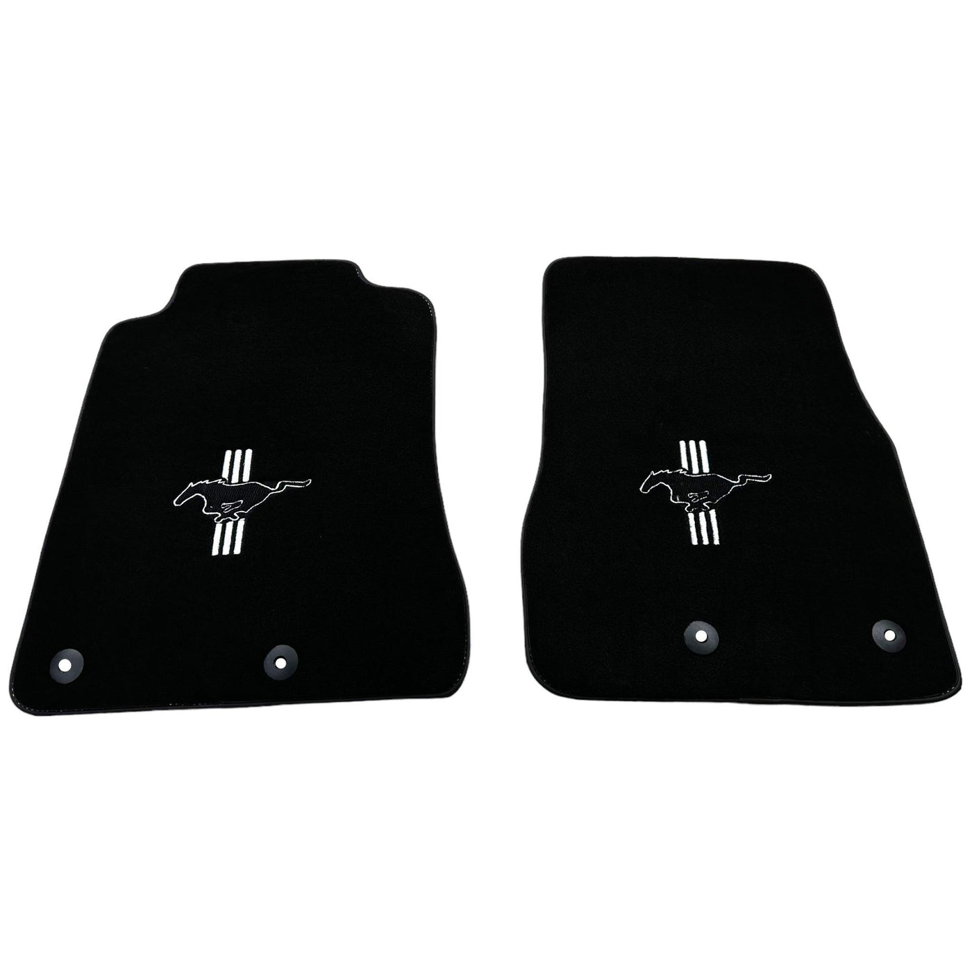 Black Floor Mats For Ford Mustang V FL (2011-2014) With Pony - AutoWin