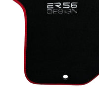 Black Floor Mats For Honda Civic VI (1995-2000) ER56 Design with Red Trim - AutoWin