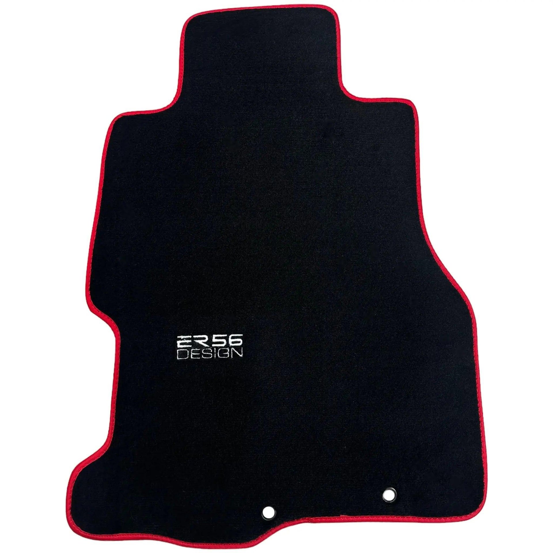 Black Floor Mats For Honda Civic VII (2001-2005) ER56 Design with Red Trim - AutoWin