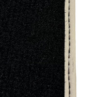 Black Floor Mats For Kia Sportage (1994-2002) ER56 Design | Beige Trim - AutoWin