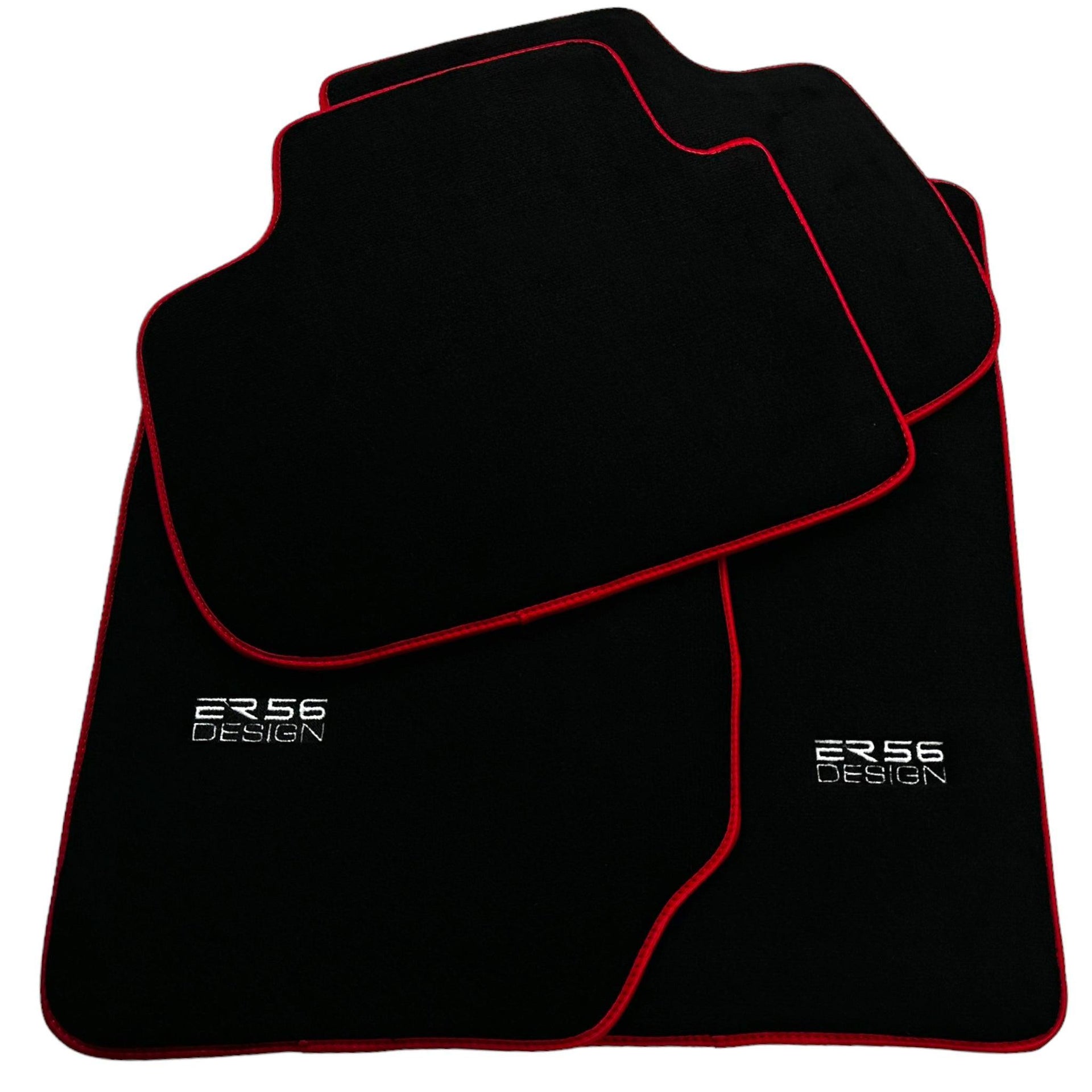 Black Floor Mats For Kia Sportage (1994-2002) ER56 Design | Red Trim - AutoWin