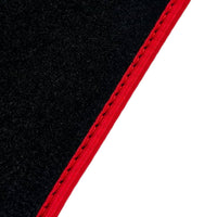 Black Floor Mats For Kia Sportage (1994-2002) ER56 Design | Red Trim - AutoWin