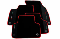 Black Floor Mats For Lamborghini Urus With Alcantara Leather Red trim