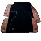 Black Floor Mats for Lamborghini Urus With Brown Leather - AutoWin