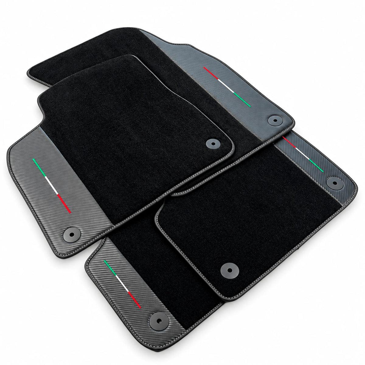 Black Floor Mats For Lamborghini Urus With Carbon Fiber Leather - AutoWin