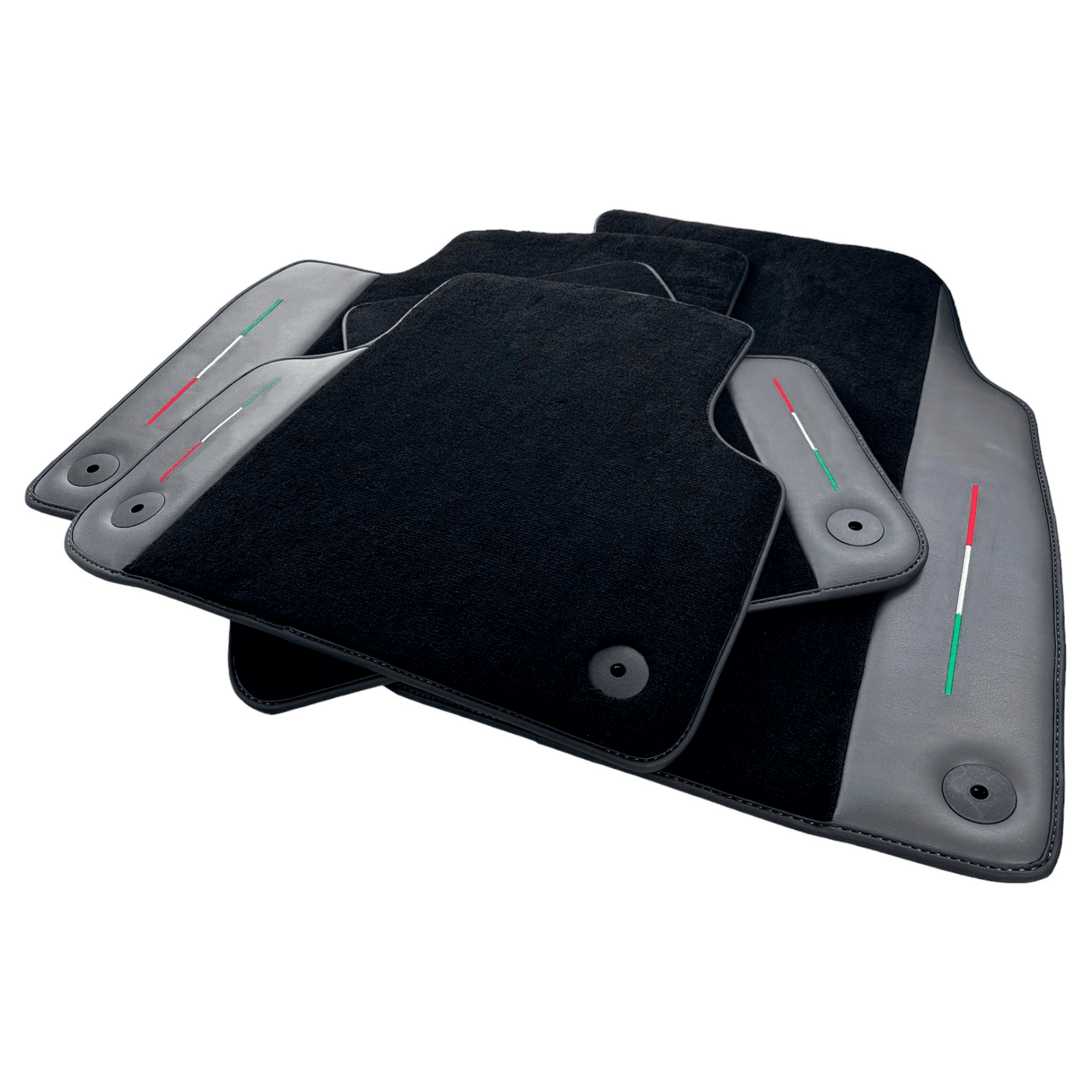 Black Floor Mats for Lamborghini Urus With Dark Gray Leather - AutoWin