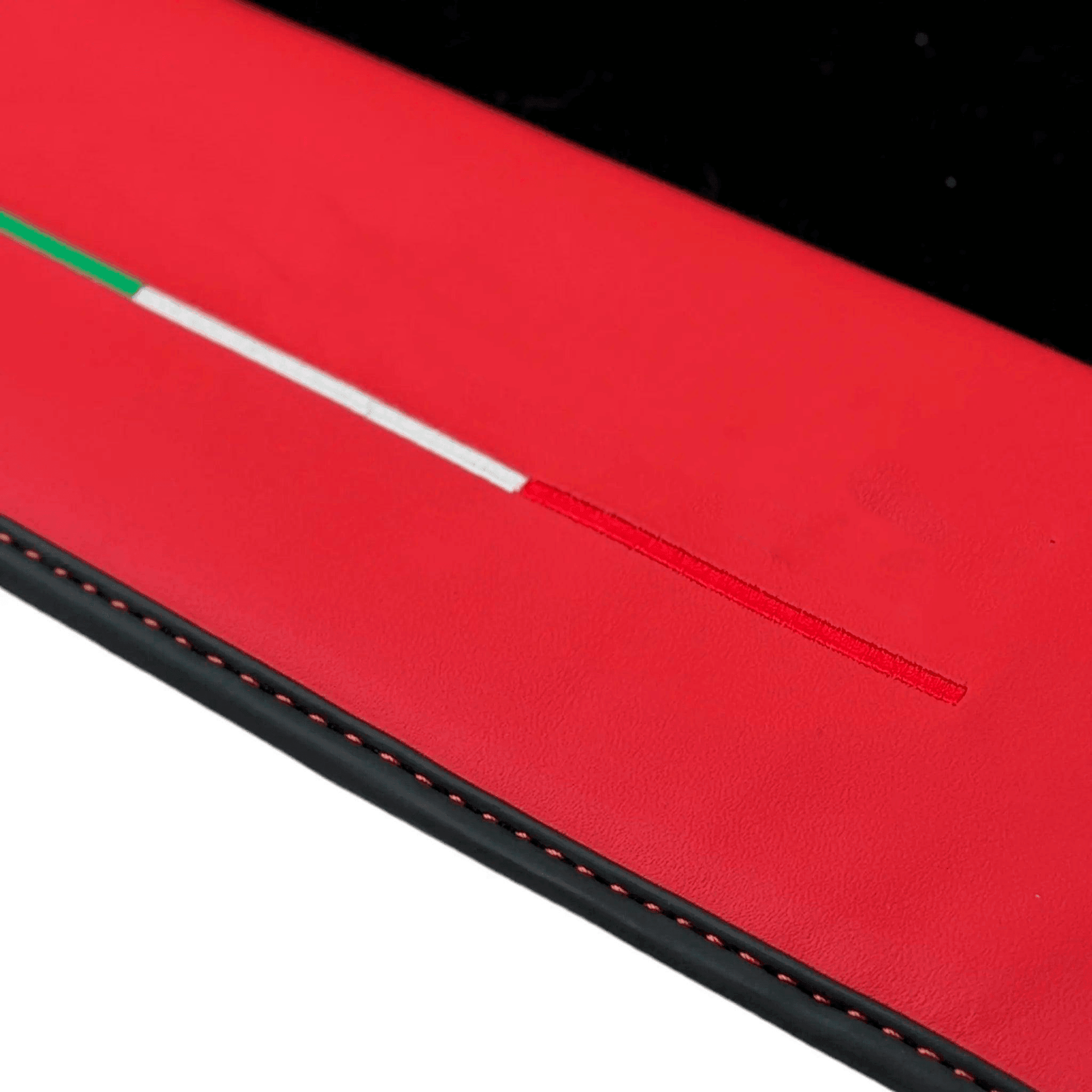 Black Floor Mats for Lamborghini Urus with Red Nappa Leather - AutoWin