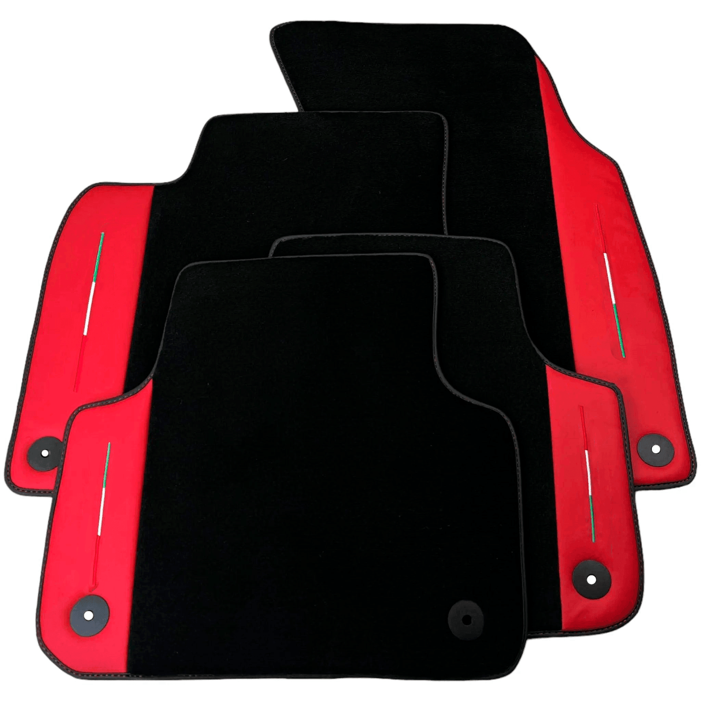 Black Floor Mats for Lamborghini Urus with Red Nappa Leather - AutoWin