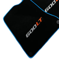 Black Floor Mats for McLaren 600 LT (2018-2020) With Blue Trim - AutoWin