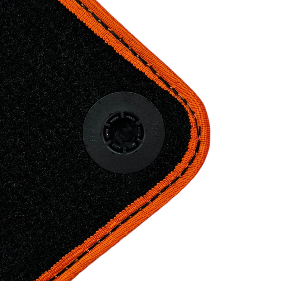 Black Floor Mats for McLaren 600 LT (2018-2020) With Orange Trim - AutoWin