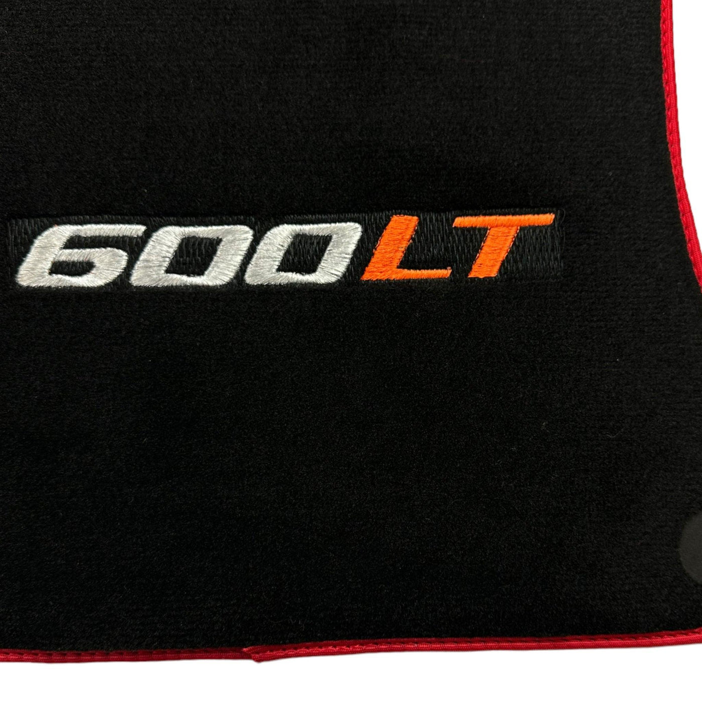 Black Floor Mats for McLaren 600 LT (2018-2020) With Red Trim - AutoWin