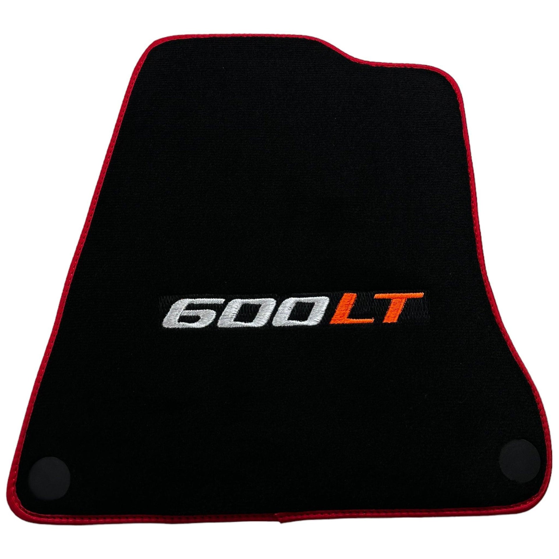 Black Floor Mats for McLaren 600 LT (2018-2020) With Red Trim - AutoWin